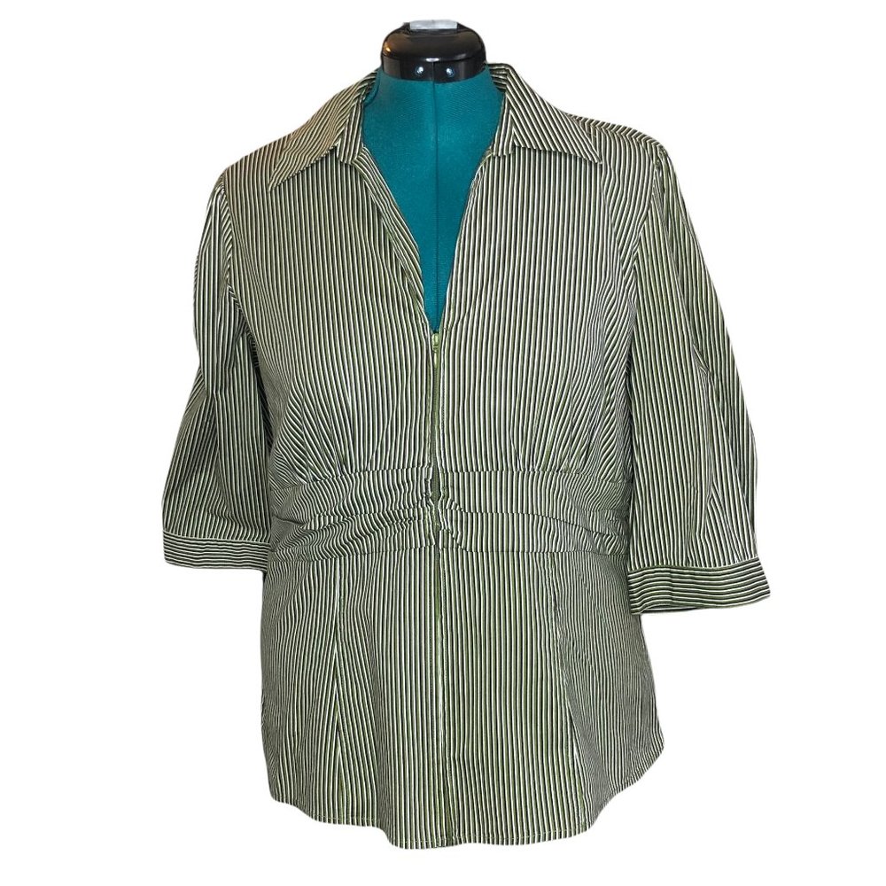 Dress Barn Striped Quarter Sleeve Blouse